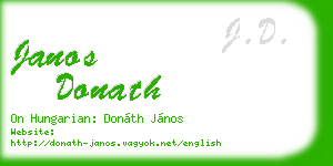 janos donath business card
