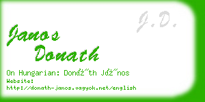 janos donath business card